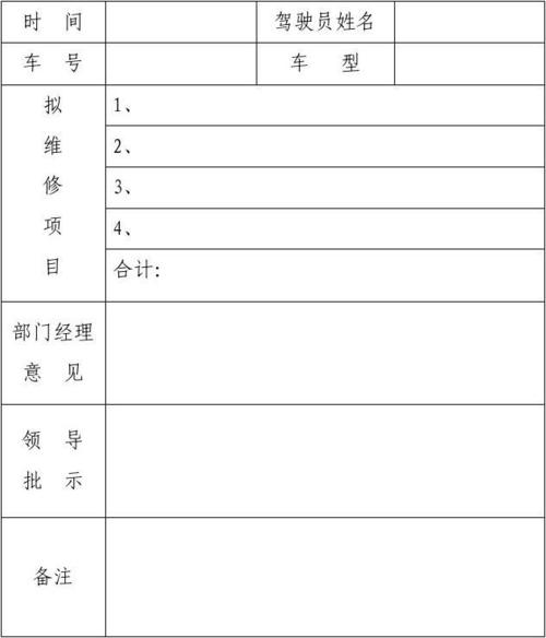 车辆维修审批表 机动车修理和维护的规范化管理