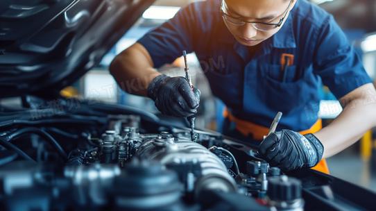 4s店师傅维修维护汽车发动机图片